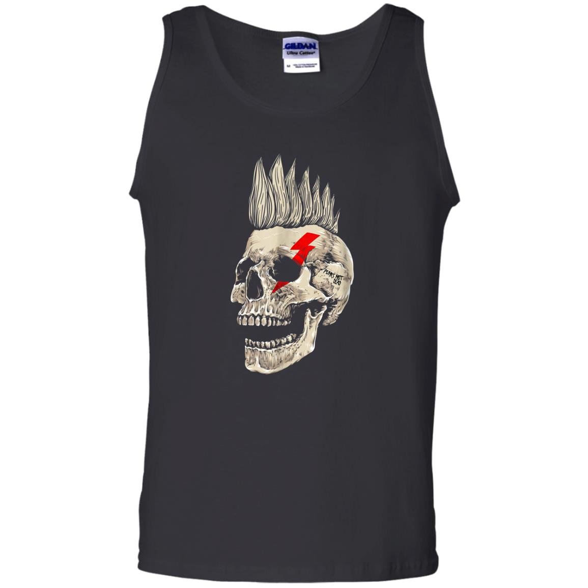 Punk rock punks not dead skull mohawk style Tank Top