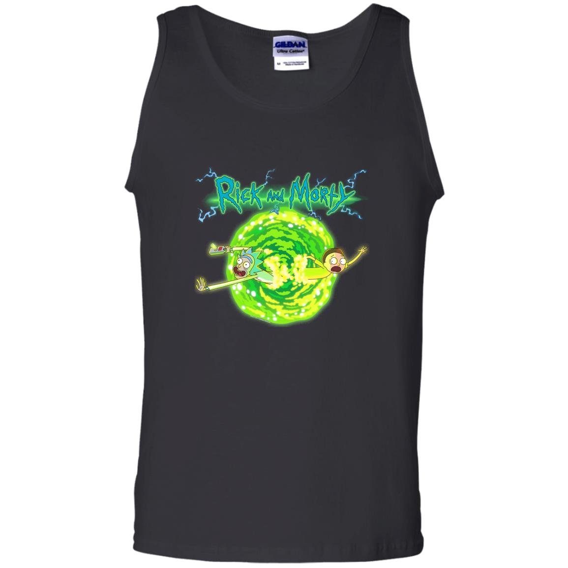 Rick morty portal glow lightning logo Tank Top