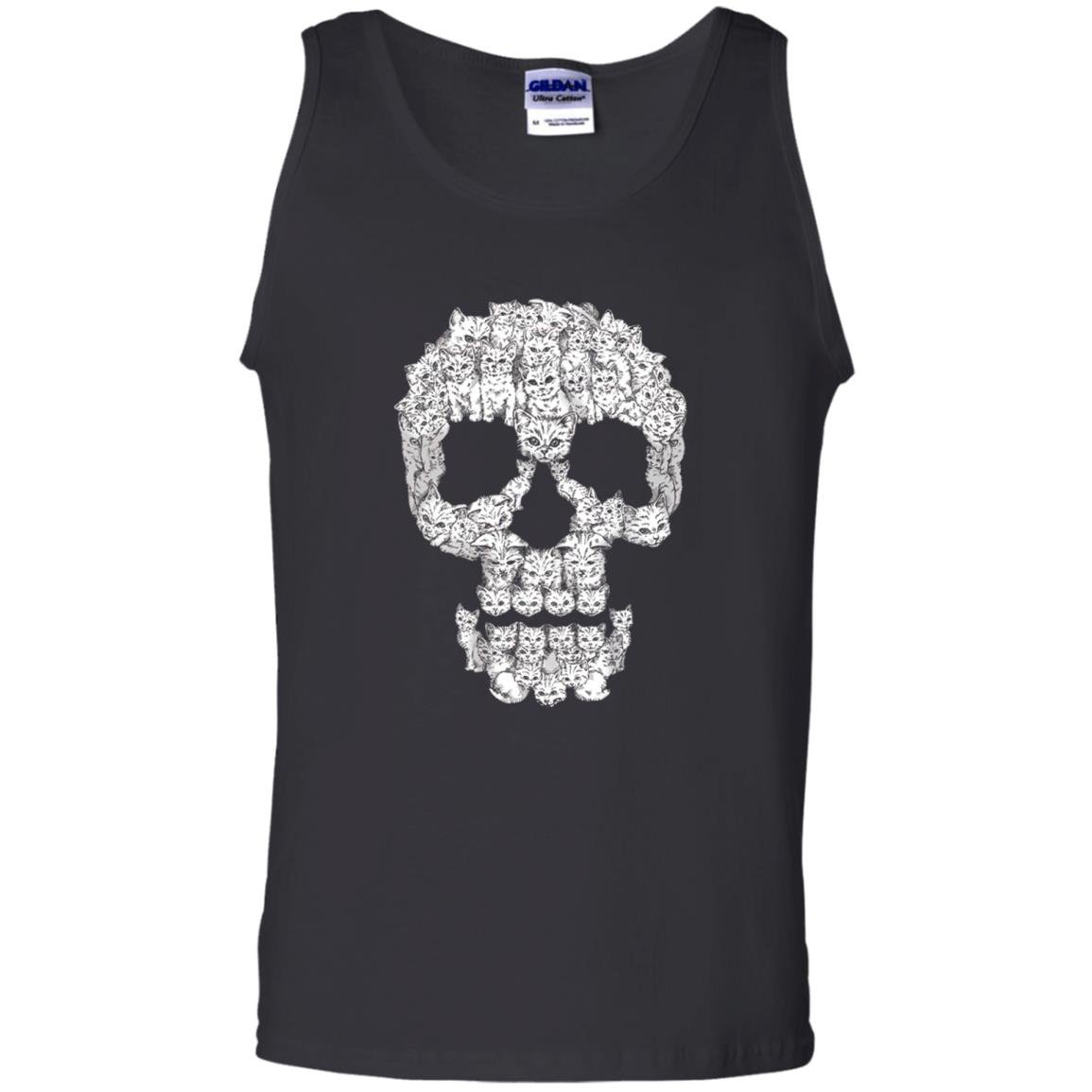 Sketchy cat skull funny gift for cat lover Tank Top
