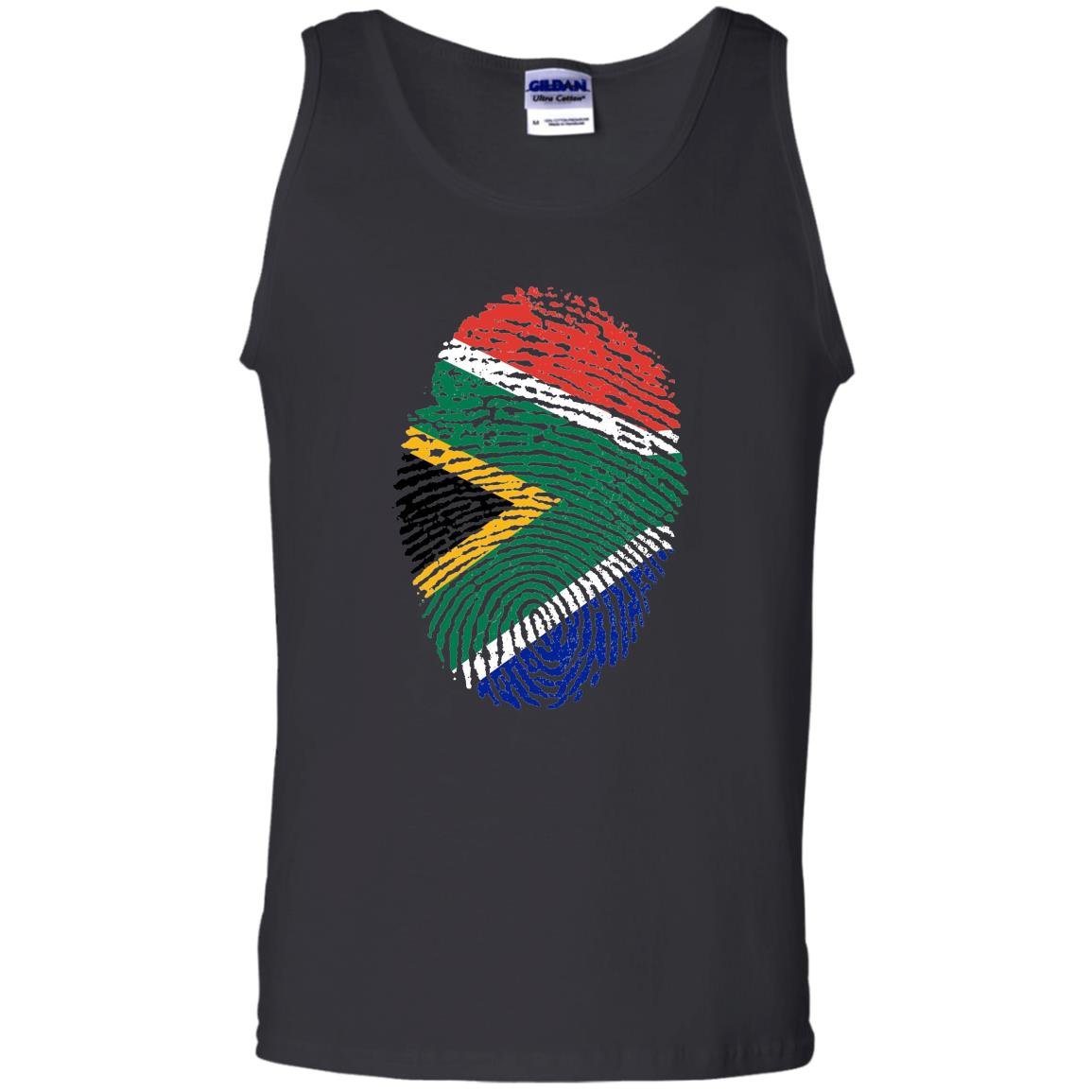 South africa dna flag thumb fingerprint roots proud Tank Top