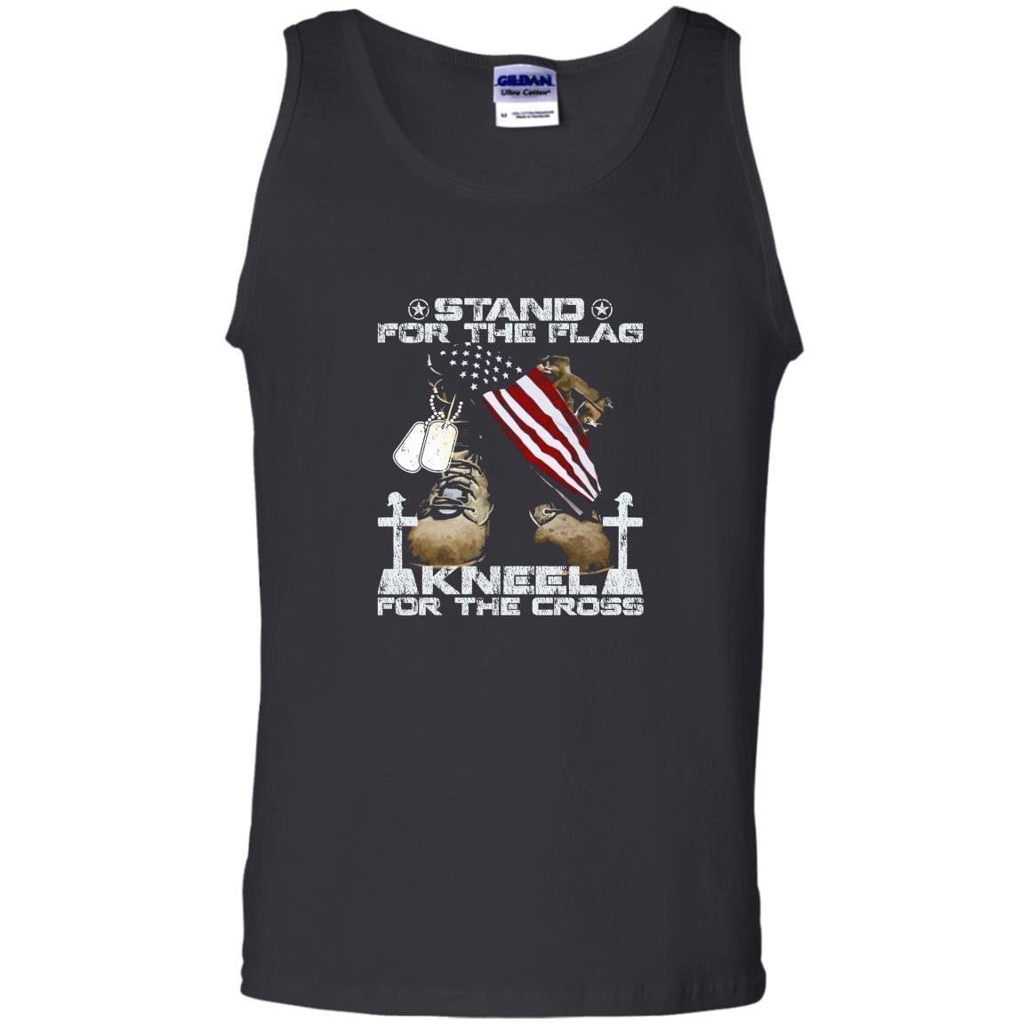 Stand for the flag kneel for the cross soldier veteran Tank Top