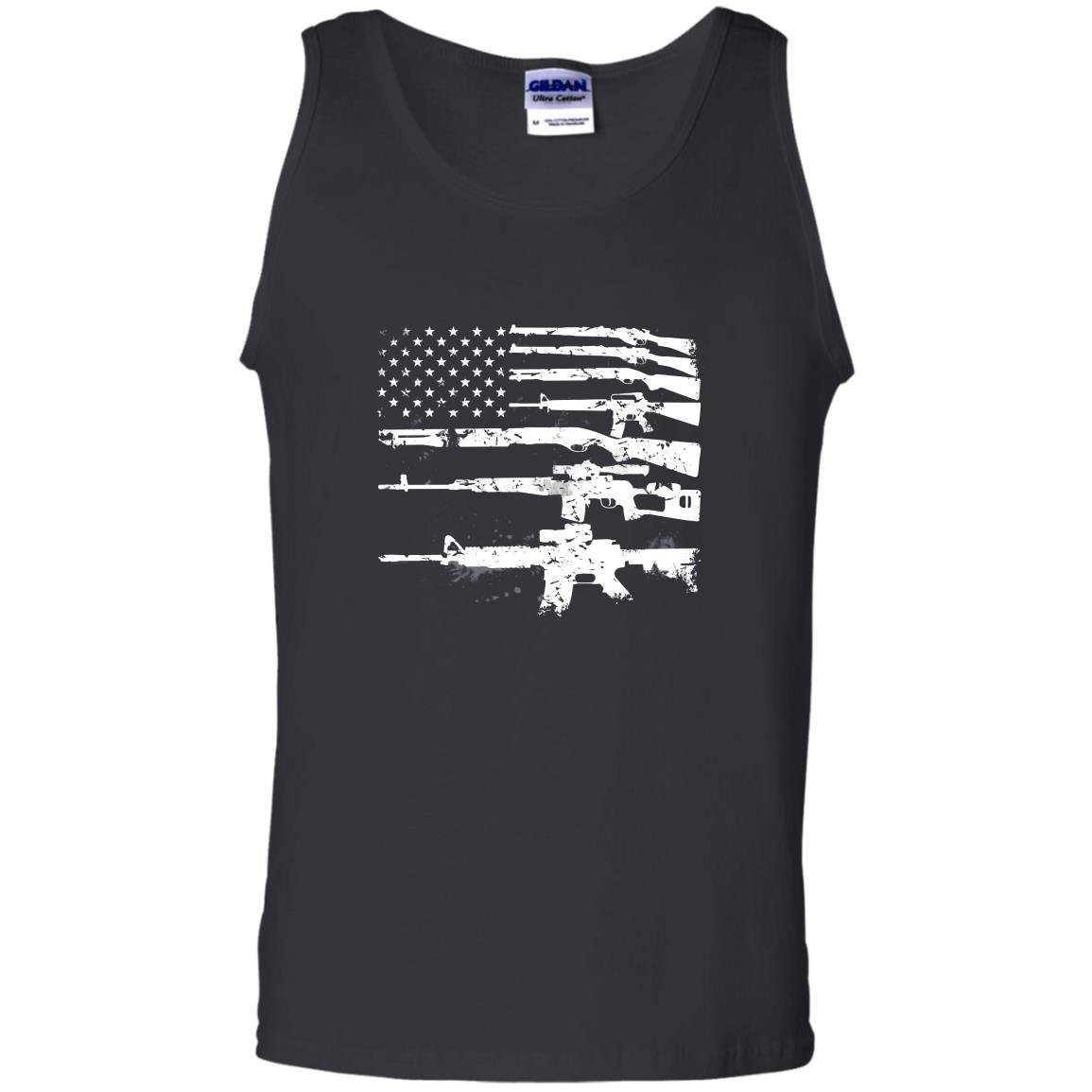 Usa guns weapons flag rifles stripes armed america Tank Top