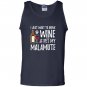 Wine and alaskan malamute for funny dog gift Tank Top