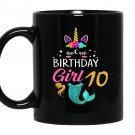 10th birthday unicorn mermaid tail 10 years old Mug Black
