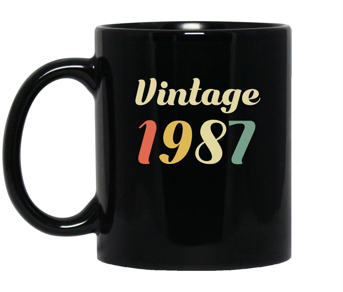 30th birthday gift idea vintage 1987 novelty Mug Black