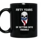 50th birthday gifts getting into trouble usa skull Mug Black