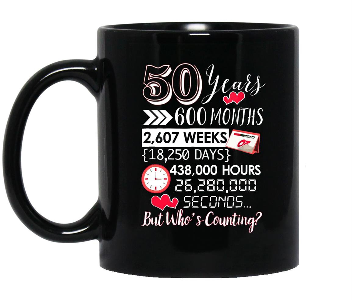 50 year anniversary 50th wedding anniversary gift Mug Black