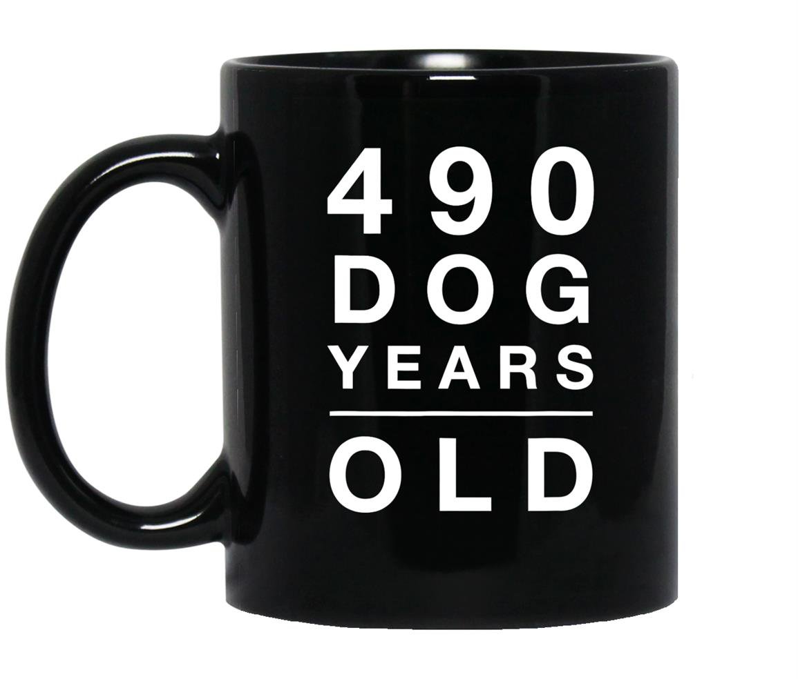 490 dog years old funny 70th birthday gift Mug Black