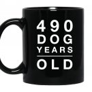490 dog years old funny 70th birthday gift Mug Black