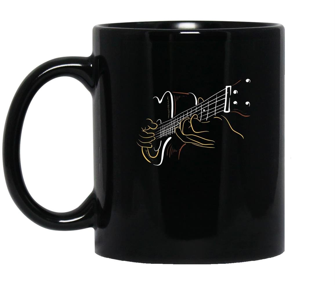 Acoustic guitar folk classical jazz Mug Black