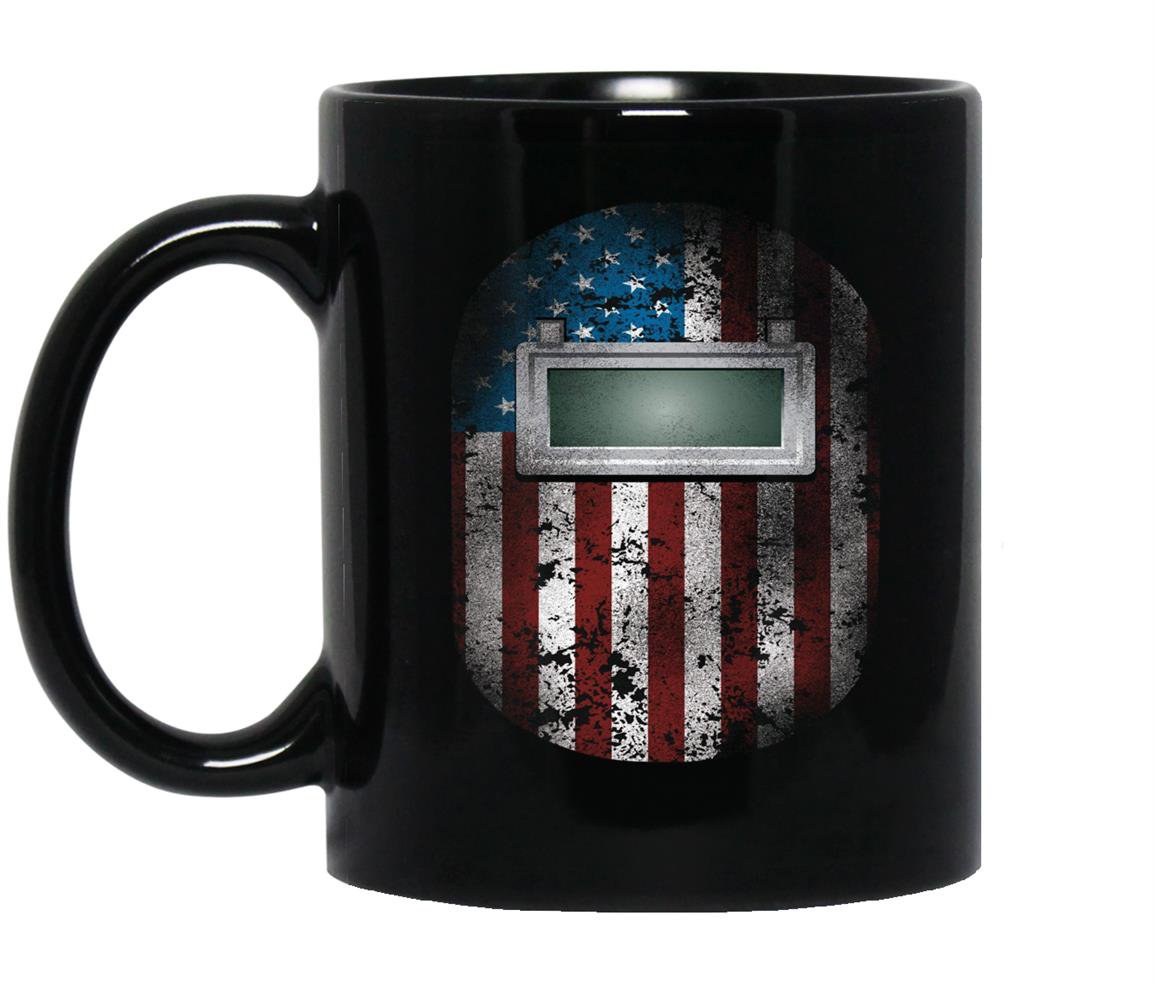 American welding hood for welder dads mig weld gifts Mug Black