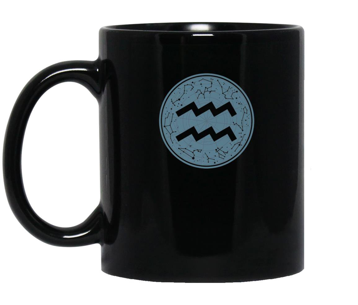Aquarius zodiac sign Mug Black