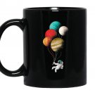 Astronaut cosmonaut space planet moon balloon Mug Black