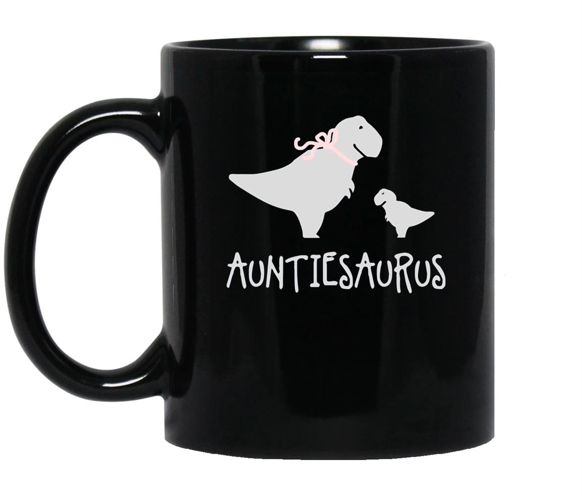 Auntiesaurus fun aunt dinosaur family Mug Black