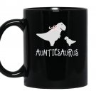 Auntiesaurus fun aunt dinosaur family Mug Black