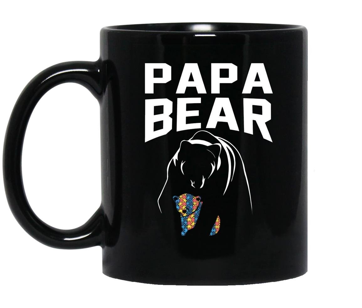Autism papa bear Mug Black