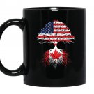 Canadian roots american grown canada flag Mug Black