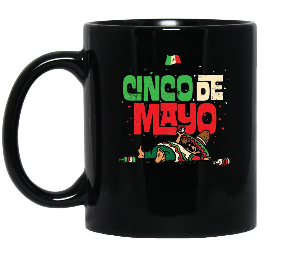 Cinco de mayo mexican party flag sombrero fiesta Mug Black