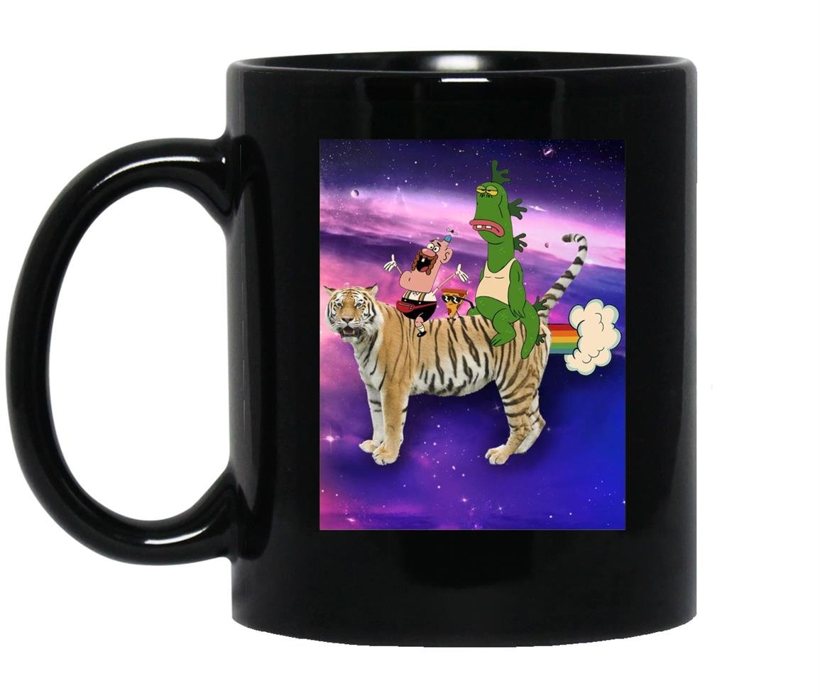 Cn uncle grandpa mr. gus steve flying tiger in space Mug Black
