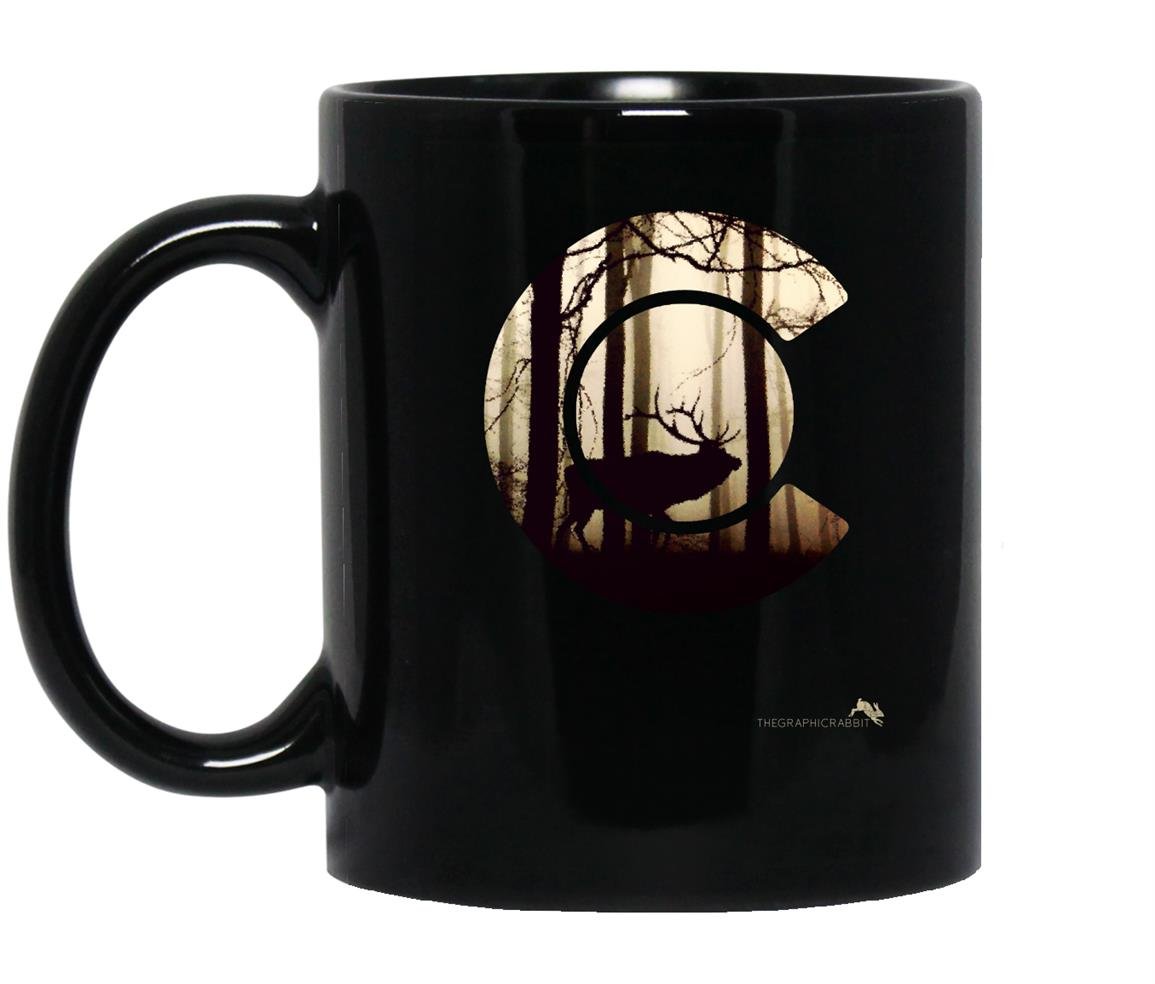 Colorado flag logo elk hunting Mug Black