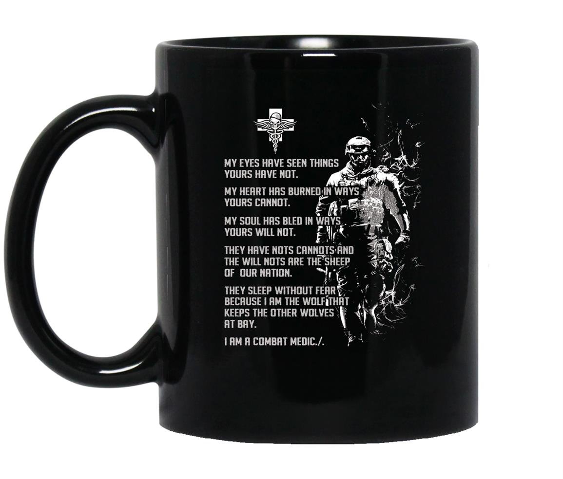 Combat medic my eyes have seen things combat medic Mug Black