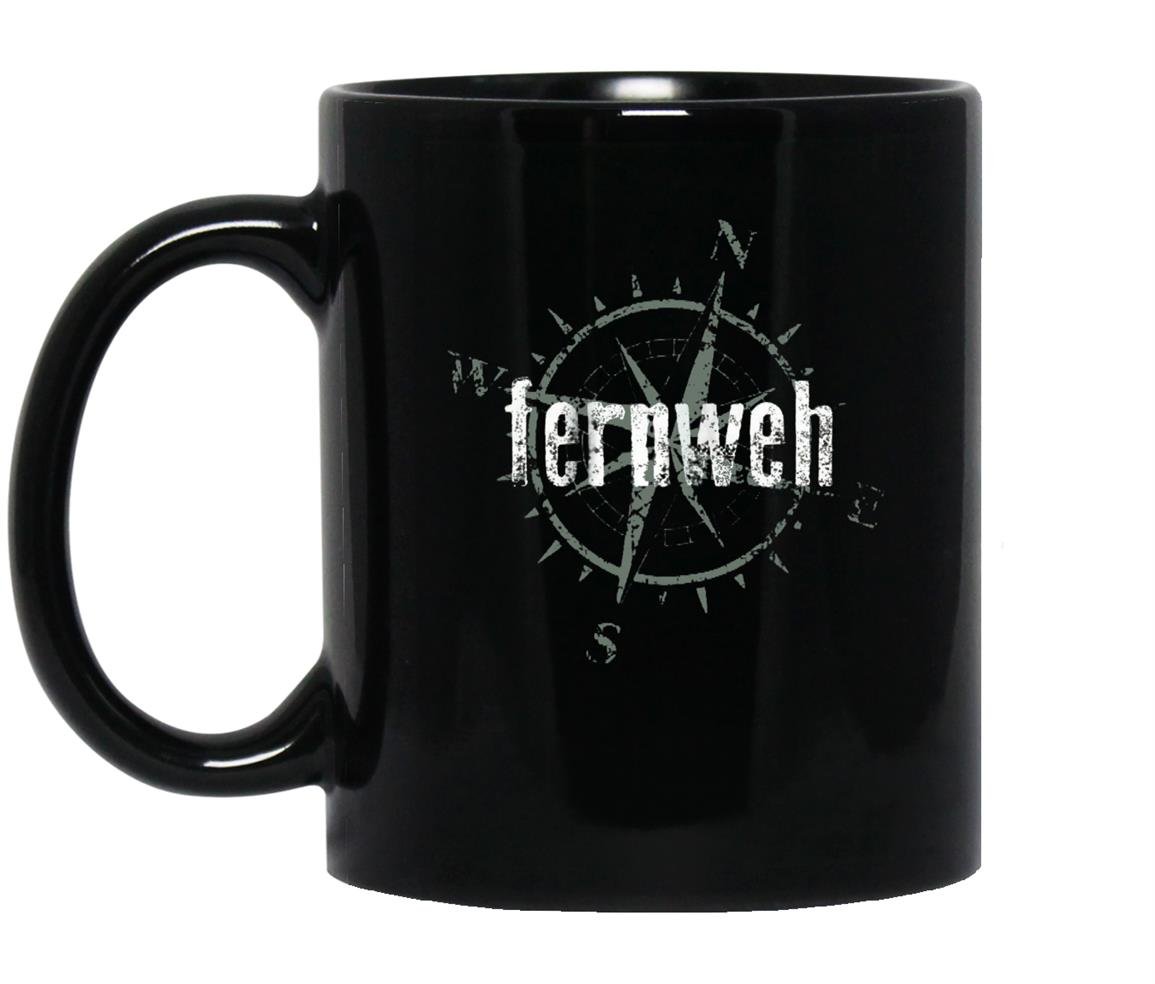 Compass fernweh travel nomad vacation sailing Mug Black