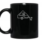 Dog aliner a frame travel trailer happy camper dog Mug Black