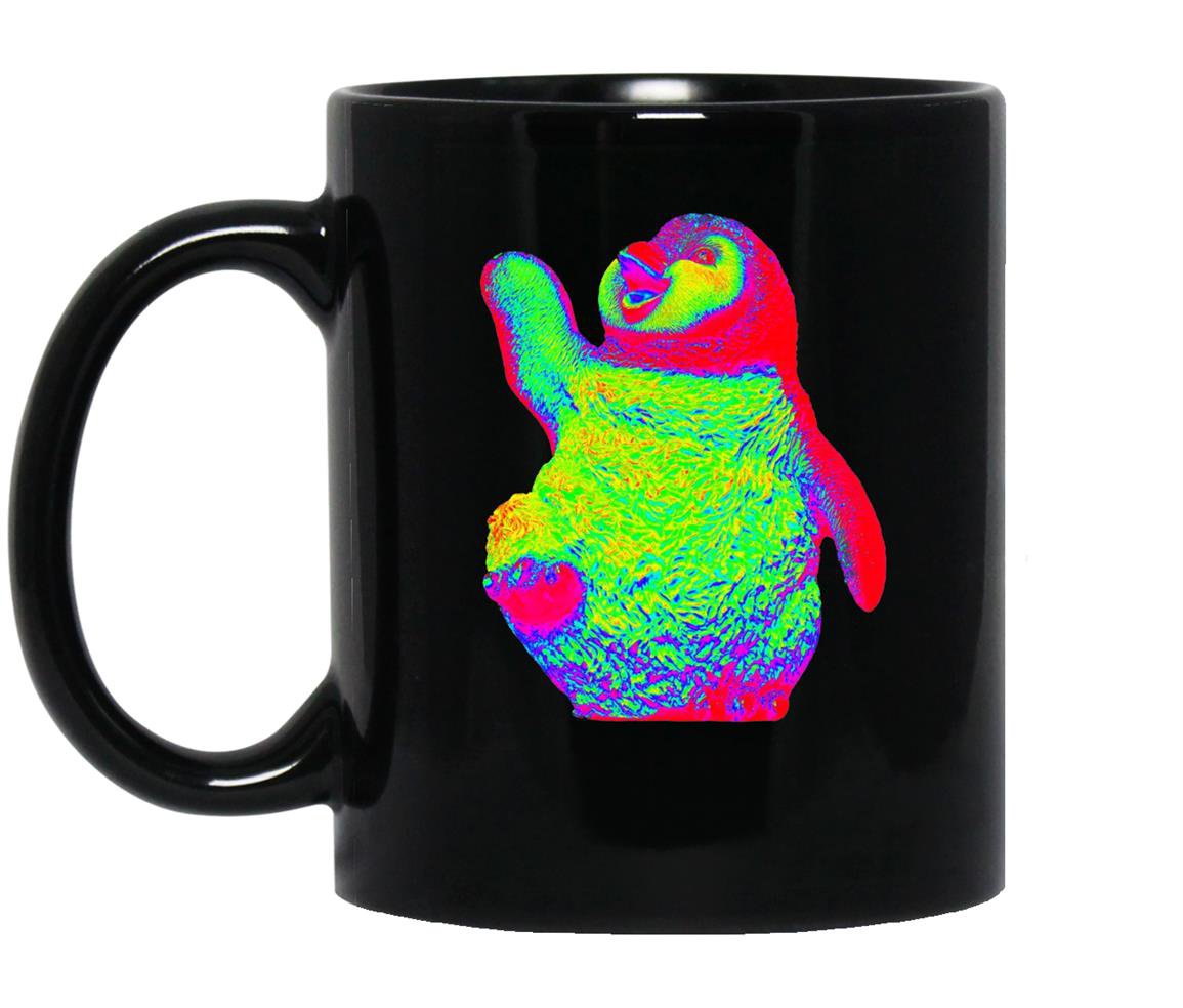 Edm electronic techno penguin Mug Black