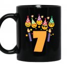 Emoji birthday for 7 seven year old toddler Mug Black