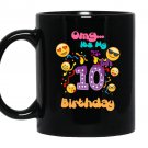 Emoji for 10 year old awesome birthday Mug Black