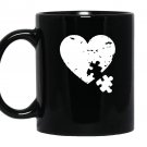 Enmeng autism awareness love heart puzzle graphic tees unisex Mug Black