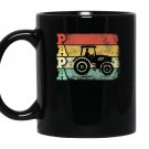Farmer papa retro vintage farm tractor dad father gift Mug Black