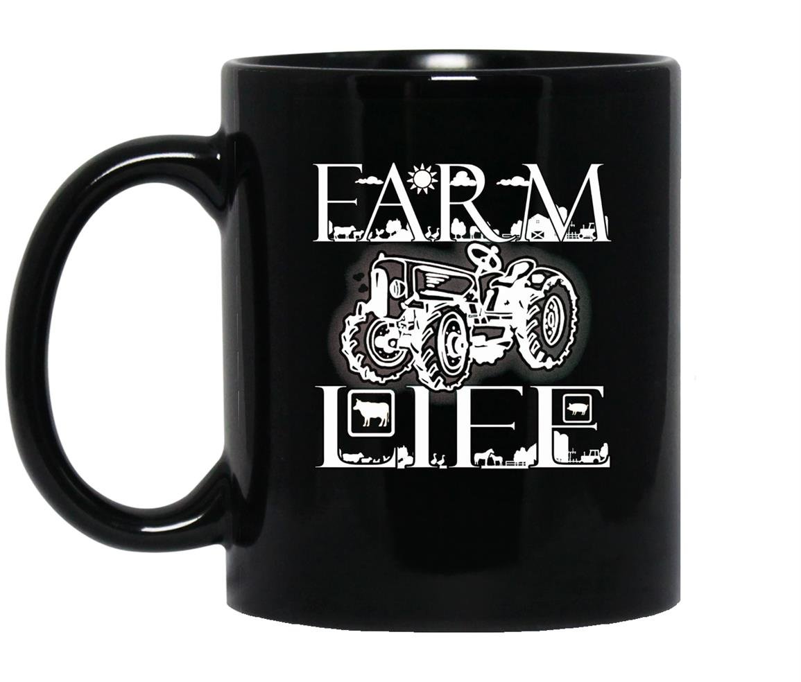 Farmer farm funny farm life Mug Black