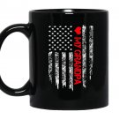 Firefighter flag love my firefighter grandpa Mug Black