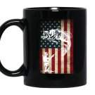 Fishing united states flag Mug Black