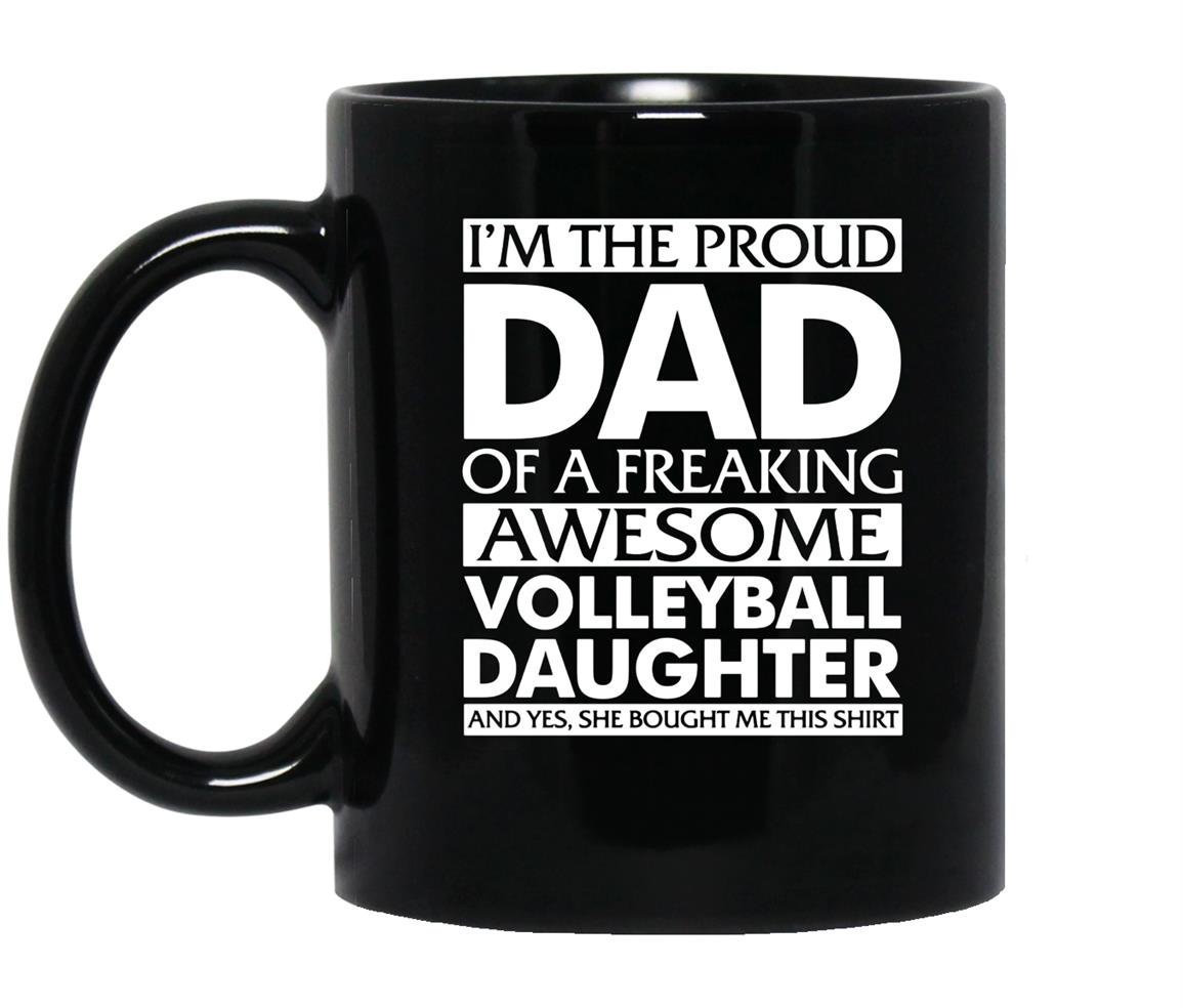 Freaking volleyball daughter medium asphalt Mug Black