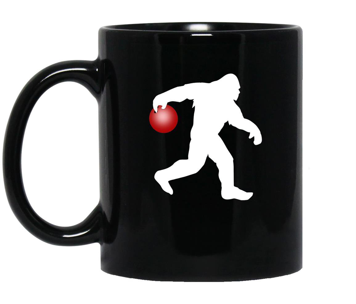 Funny bigfoot bowling novelty medium Mug Black