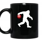 Funny bigfoot bowling novelty medium Mug Black