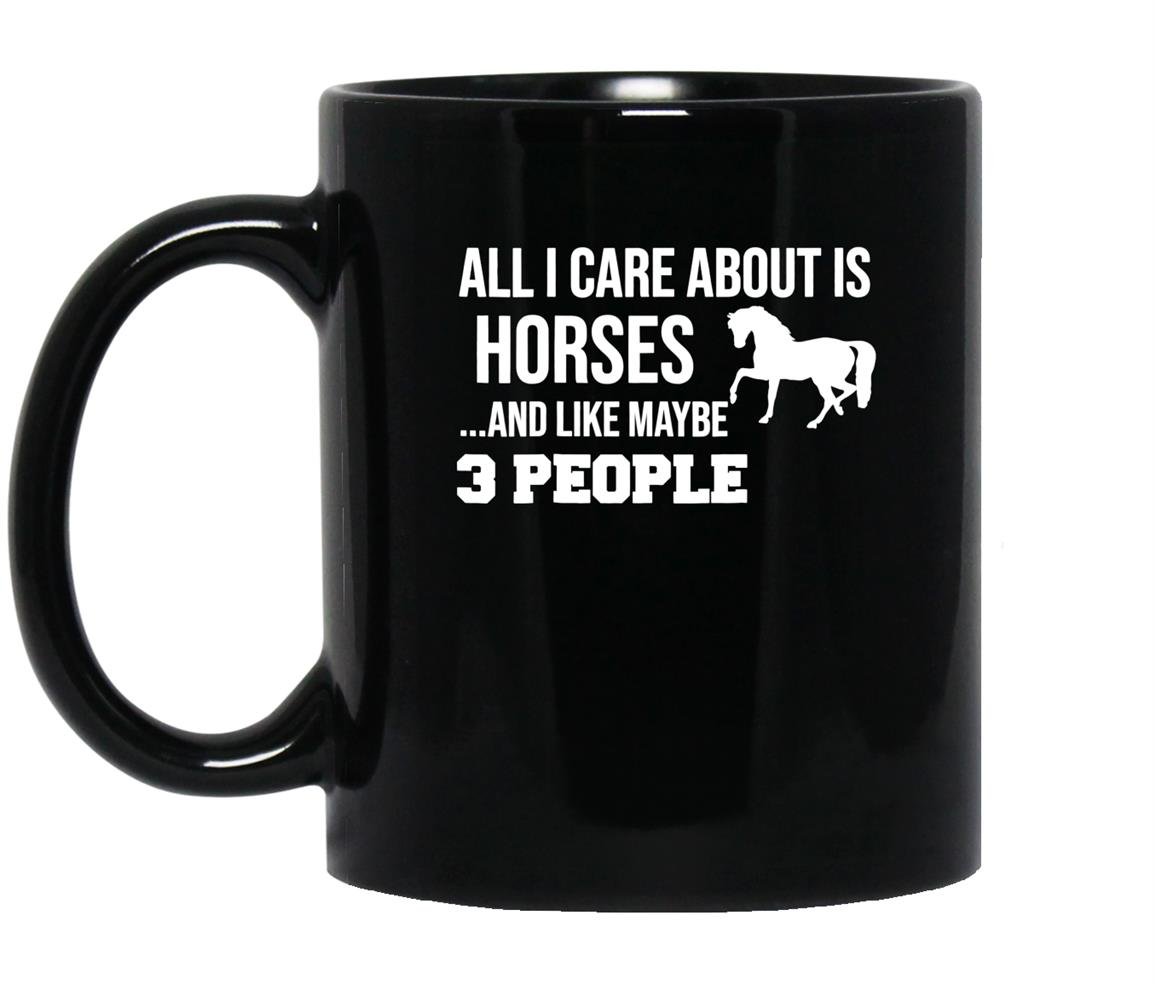 Funny cute horse gift Mug Black