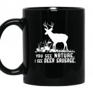 Funny hunting nature sausage Mug Black
