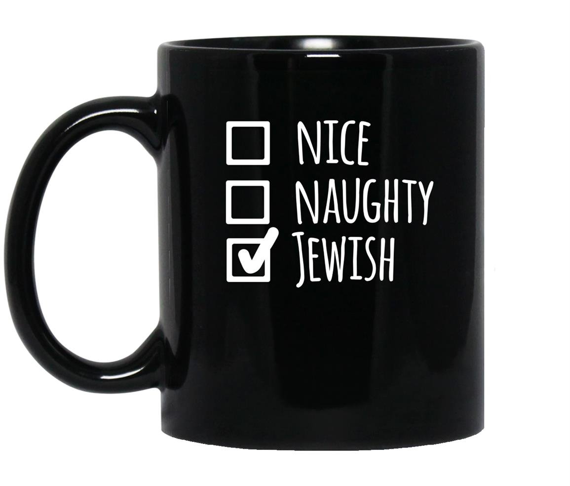 Funny jewish holiday christmas Mug Black