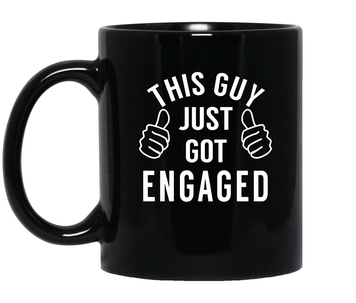 Funny just engaged engagement Mug Black