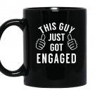 Funny just engaged engagement Mug Black