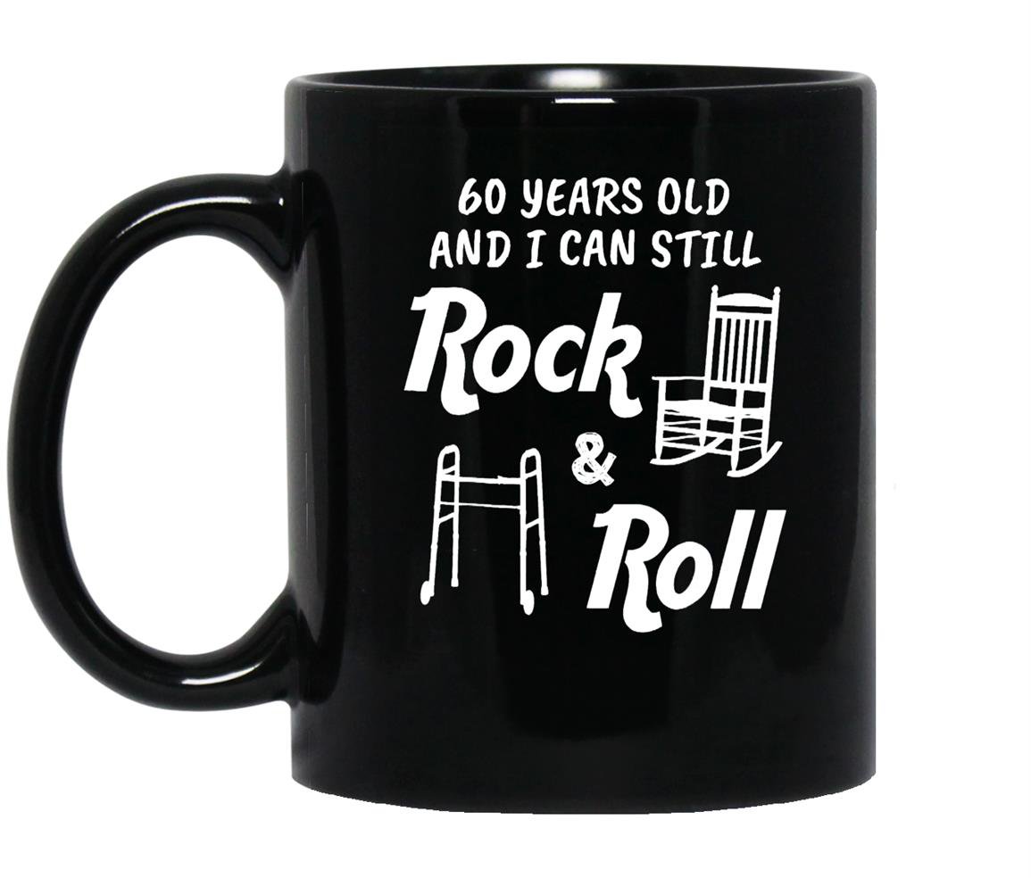 Funny rock roll 60 year old birthday gift Mug Black