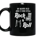 Funny rock roll 60 year old birthday gift Mug Black