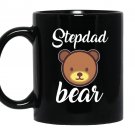 Funny stepdad bear fathers day birthday gift meme Mug Black