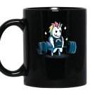 Gym unicorn weightlifting fitness funny Mug Black