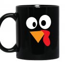Happy thanksgiving funny turkey face Mug Black