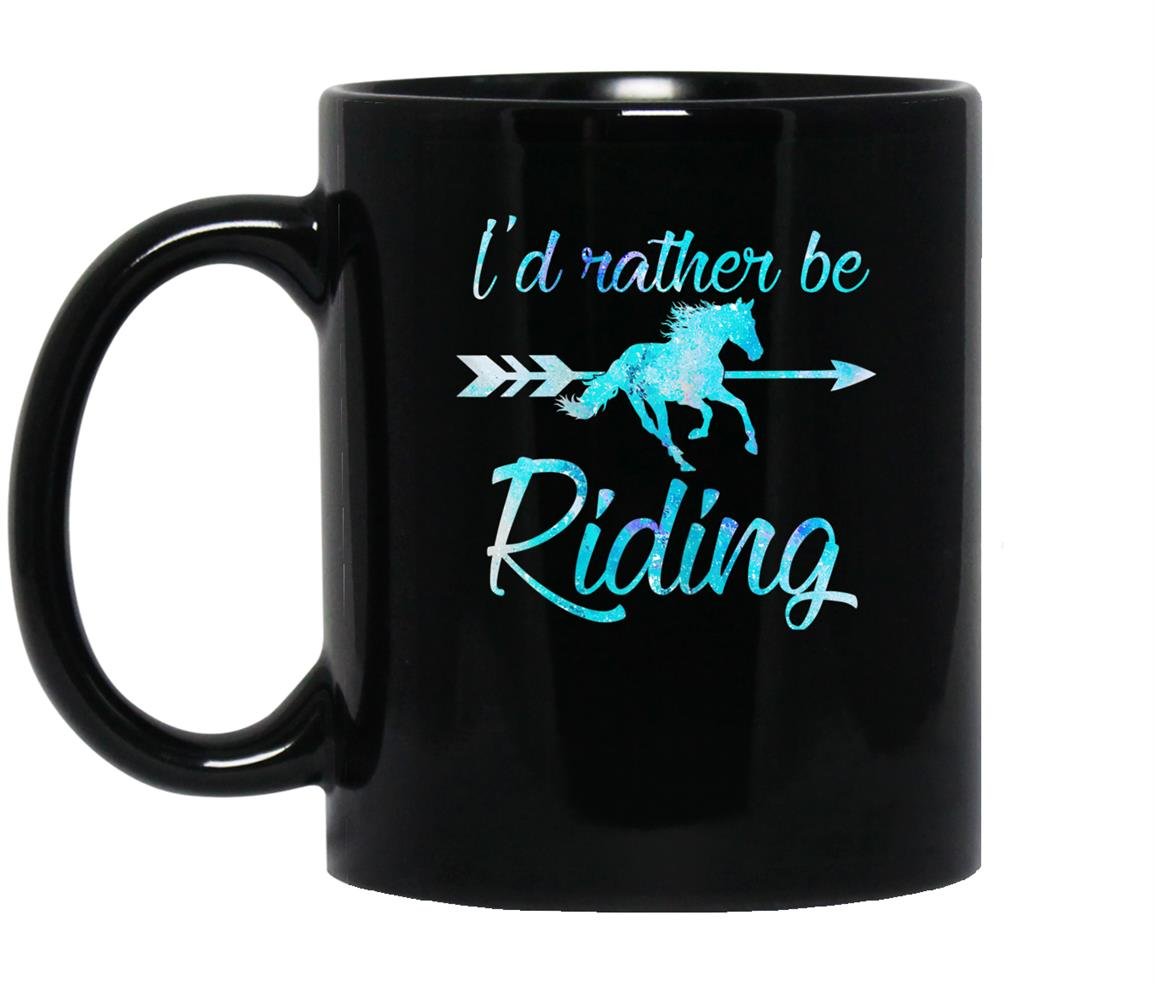 Horse rider id rather be riding horses gift Mug Black