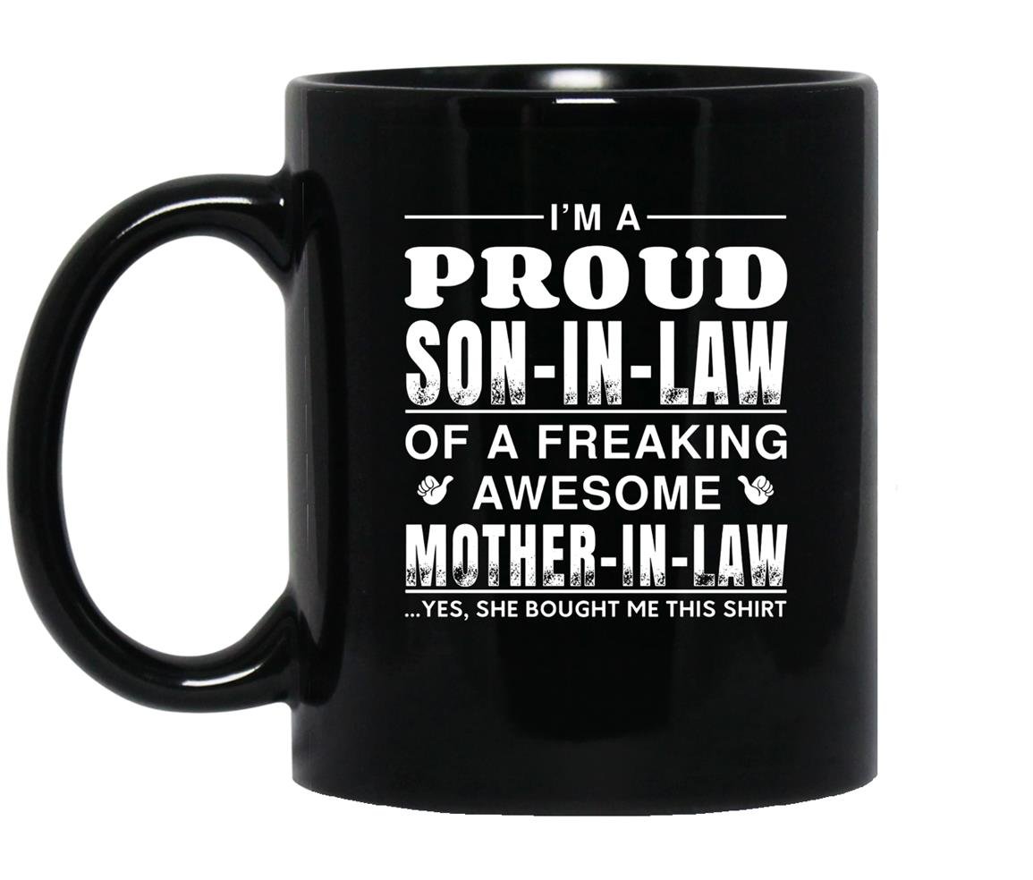 Im proud son in law awesome mother in law Mug Black
